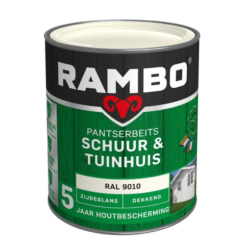 Pantserbeits schuur en tuinhuis zg dek 9010 0,75l - Rambo