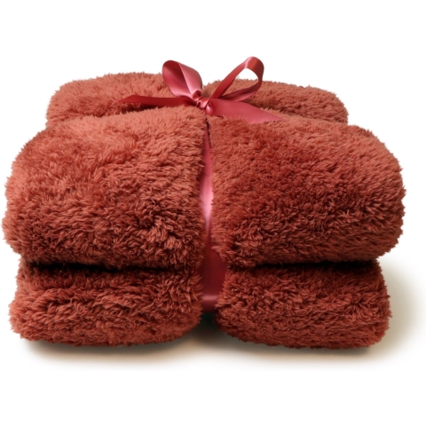 Plaid teddy l200b150 cm marsala - Unique living