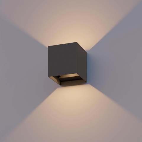Outdoor wall light cube antraciet Bari - Calex