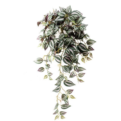 Tradescantia 40 cm in hanging pot kunstbloem zijde nepbloem - Emerald