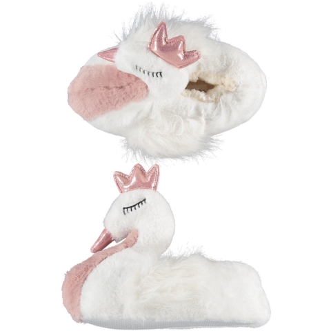 Apollo pantoffels zwaan - wit- dames - sloffen - anti-slip - Dierenpantoffels/dierensloffen 41-42 -