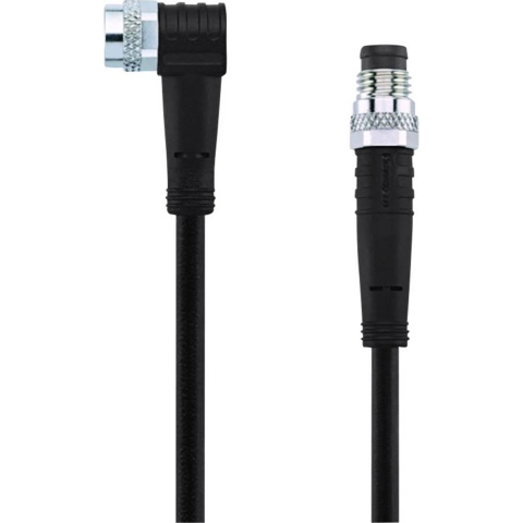 Escha 8044026 Sensor/actuator connector, geassembleerd M8 Aantal polen (sensoren): 4 Stekker, recht, Bus, haaks 2.00 m 1 stuk(s)