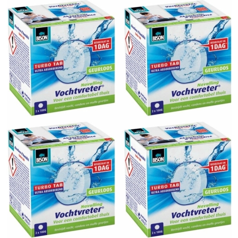 4x Bison Vochtvreter Ambiance Neutral Navul Tabs 2 x 100 gr
