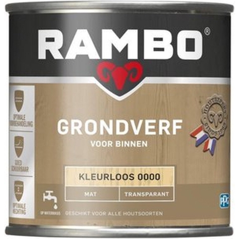Grondverf transparant mat 0,75l - Rambo
