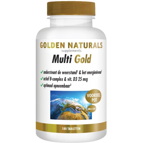 Gratis Verzending: 2x Golden Naturals Multi Gold 180 tabletten