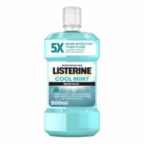 6x Listerine Mondwater Cool Mint Milde Smaak Zonder Alcohol 500 ml