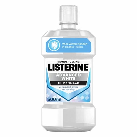 6x Listerine Mondwater Advanced White Mild 500 ml