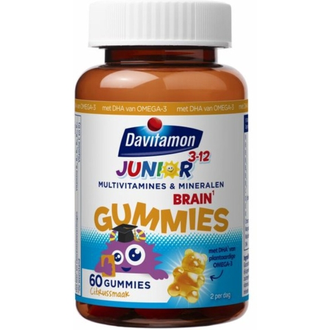 Gratis Verzending: 2x Davitamon Davitamon Junior Brain Multivitamines Citrus 60 gummies