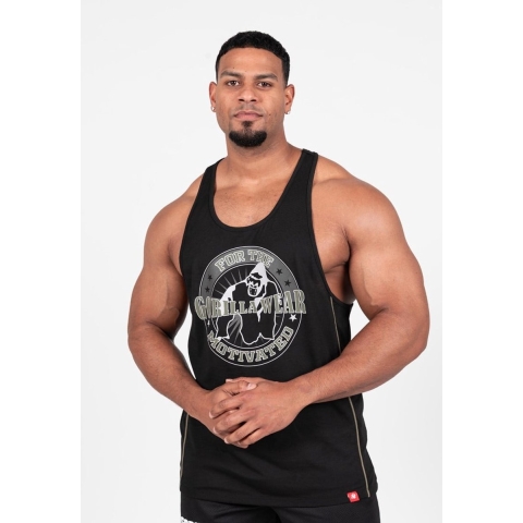 Gorilla Wear Casper Stringer - Zwart/Groen - M