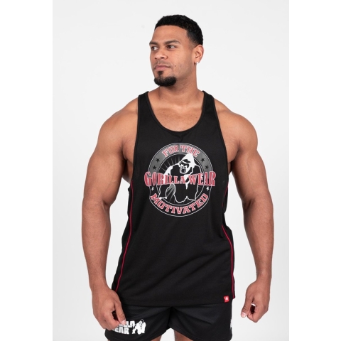 Gorilla Wear Casper Stringer - Zwart/Rood - 3XL