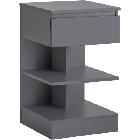 SoBuy FBT49-HG - Bijzettafel - 1 lade en 3 planken - Grijs