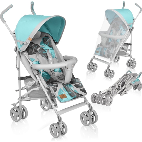 Lionelo Elia Buggy 5 standen met beenwarmer, klamboe en regenhoes - Turquoise