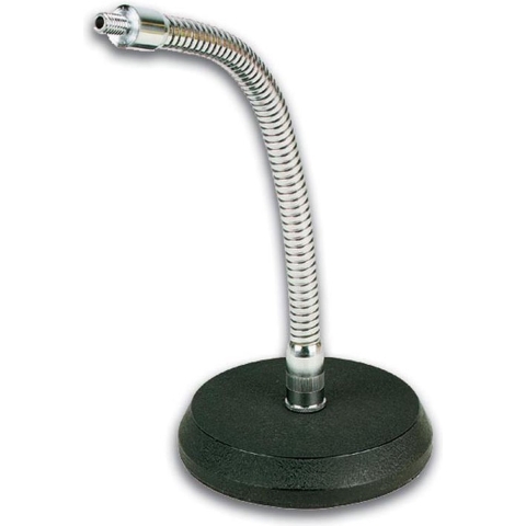 HQ-Power Microfoon-tafelstatief - Zwanenhals 30cm - Chroomafwerking -Ø voet 13cm