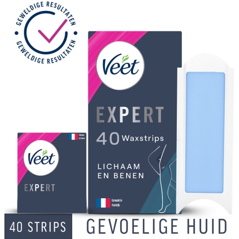 2x Veet Expert Waxstrips Benen Sensitive 40 stuks