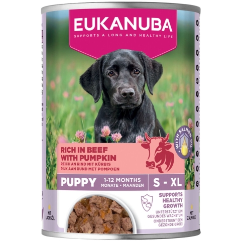 6x Eukanuba Life Care Dog Hondenvoer Nat Puppy Beef&Pumpkin 400 gr
