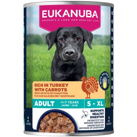 6x Eukanuba Life Care Dog Hondenvoer Nat Adult Turkey&Carrot 400 gr