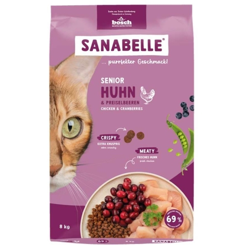 Sanabelle Senior met kip en cranberries kattenvoer 2 x 8 kg