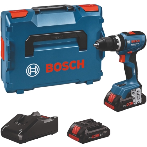 Bosch Blauw GSB 18V-65 Accu klopboorschroevendraaier | Inclusief 2x ProCORE18V 4,0 Ah & GAL 18V-40 Lader - 06019N3306