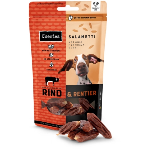 9x Chewies Salametti Hondensnack Rund&Rendier 60 gr