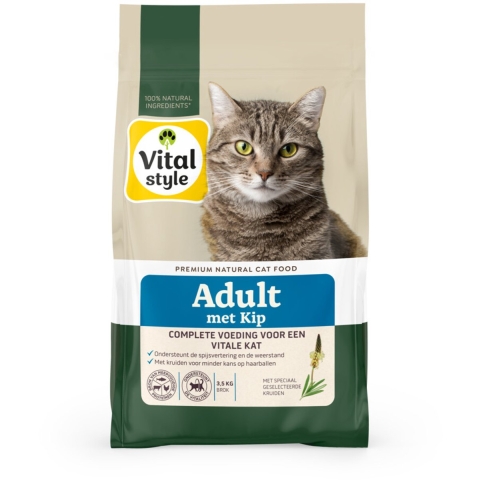 2x Vitalstyle Adult Kip Kattenvoer 3,5 kg