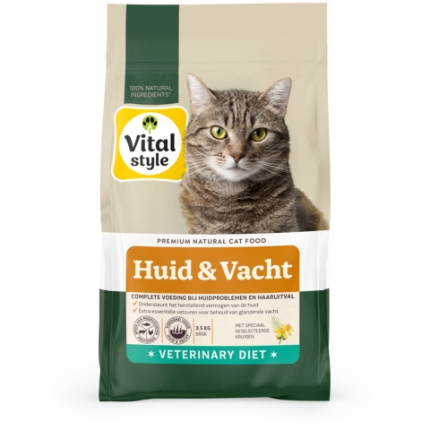 2x Vitalstyle Huid&Vacht Kattenvoer 3,5 kg