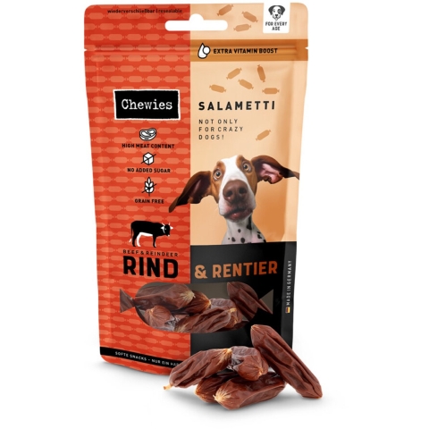 8x Chewies Salametti Hondensnack Rund&Rendier 200 gr