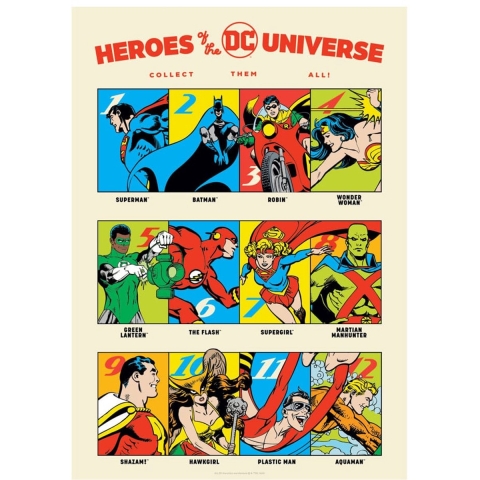 FaNaTtiK DC Comis Art Print 90th Anniversary Heroes Limited Edition Poster
