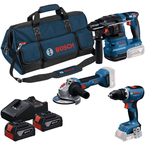Bosch 3 Toolkit 18V 3-delige Accu Combiset (2x 4.0Ah + Lader) In Tas