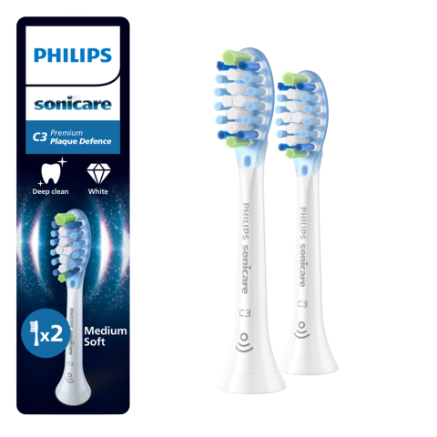 Philips Sonicare 2 C3 Premium Plaque Defence Hx9042/87 Opzet Borstels Wit