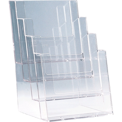 Helit H2352202 H2352202 Folderhouder Glas (helder) DIN A5 staand 1 stuk(s) Aantal vakken: 4 (b x h x d) 165 x 257 x 175 mm