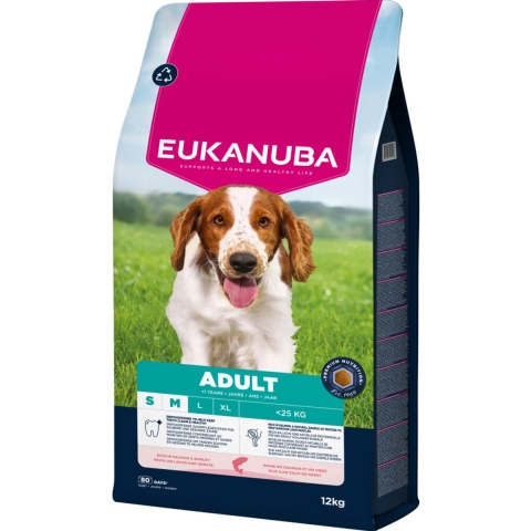 Eukanuba Adult Small Medium met zalm en gerst hondenvoer 12 kg