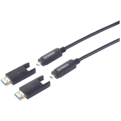SpeaKa Professional SP-13597800 HDMI-kabel Glasvezel / HDMI Aansluitkabel HDMI-A-stekker, HDMI-micro-D-stekker, HDMI-A-stekker, HDMI-micro-D-stekker 15.00 m