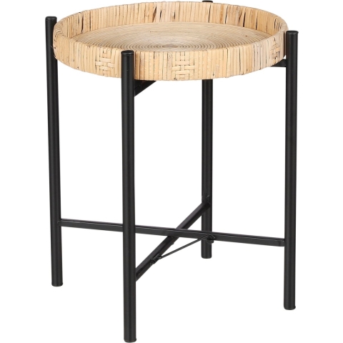 Mica Decorations Kaj Bijzettafel - H40 xØ30 cm - Rotan - Bruin