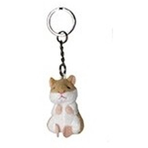 Nature Planet Pluche knuffeldier sleutelhanger - 8x - hamster - 6 cm - dieren sleutelhangers -