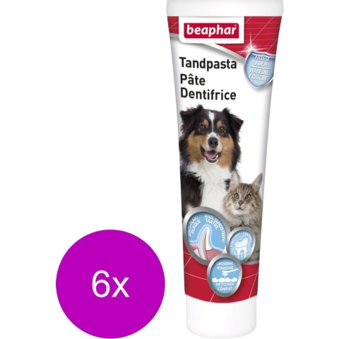 6x Beaphar Tandpasta Hond&Kat 100 gr