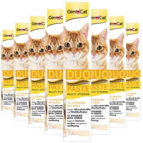 8x GimCat Multi-Vitamin Duo-Pasta Kaas&Vitamines 50 gr