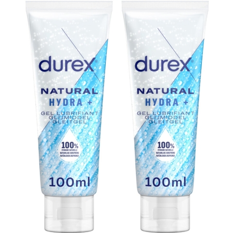 2x Durex Glijmiddel Natural Hydra+ 100% natuurlijk 100 ml