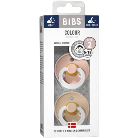 2x Bibs Fopspeen Maat 2 6-18 mnd Glow Vanilla Blush 2 stuks