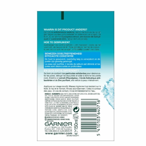 3x Garnier PureActive Dagelijkse Scrub 150 ml