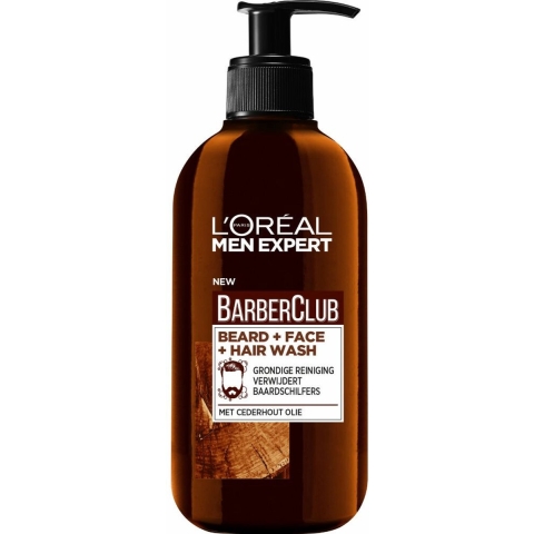 3x L'Oréal Men Expert BarberClub Baard Gezicht&Haar 3-in-1 Wash 200 ml
