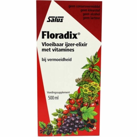 Gratis Verzending: 3x Floradix Vloeibaar Ijzer-Elixer met Vitamines 500 ml
