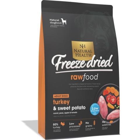 Natural Health hondenvoer Grainfree Freeze Dried Turkey 400 gram