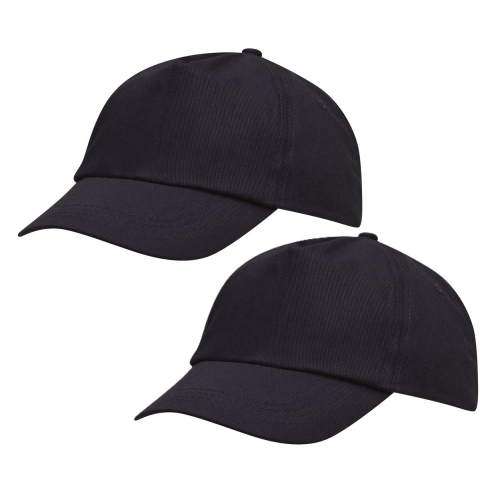 5-panel baseballcap donkerblauw met klittenbandsluiting voor volwassenen 4 stuks -