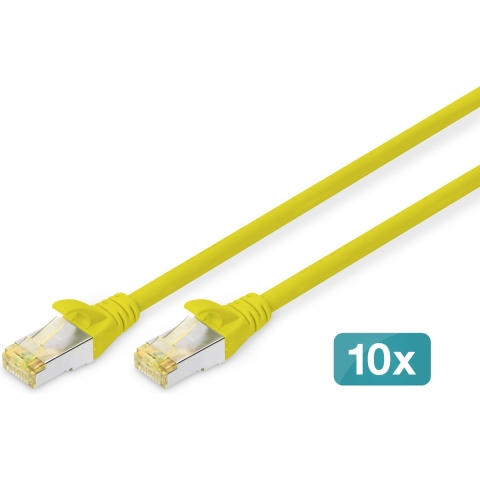 Digitus DK-1644-A-020-Y-10 RJ45 Netwerkkabel, patchkabel CAT 6A S/FTP 2.00 m Geel 1 stuk(s)