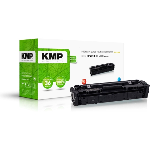 KMP Toner vervangt HP 201X, CF401X Compatibel Cyaan 2300 bladzijden H-T215CX 2536,3003