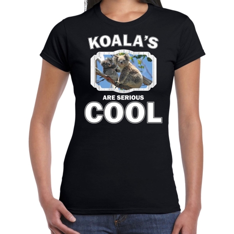 Dieren koala beer t-shirt zwart dames - koalas are cool shirt L -