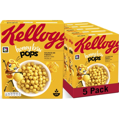 5x Kellogg's Honey Pops Ontbijtgranen 330 gr