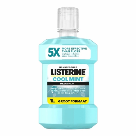 3x Listerine Mondwater Cool Mint Milde Smaak Zonder Alcohol 1 liter