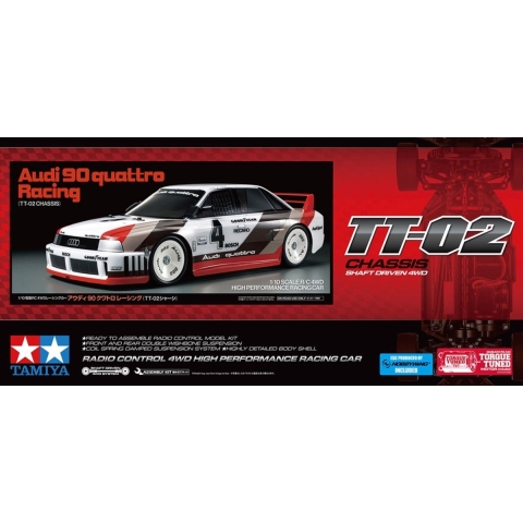 Tamiya 1:10 RC auto Elektro Straatmodel Audi 90 quattro Racing Bouwpakket