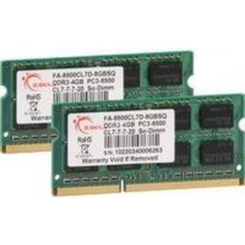 G.Skill FA-8500CL7D-8GBSQ Werkgeheugenmodule voor laptop DDR3 8 GB 2 x 4 GB 1066 MHz FA-8500CL7D-8GBSQ